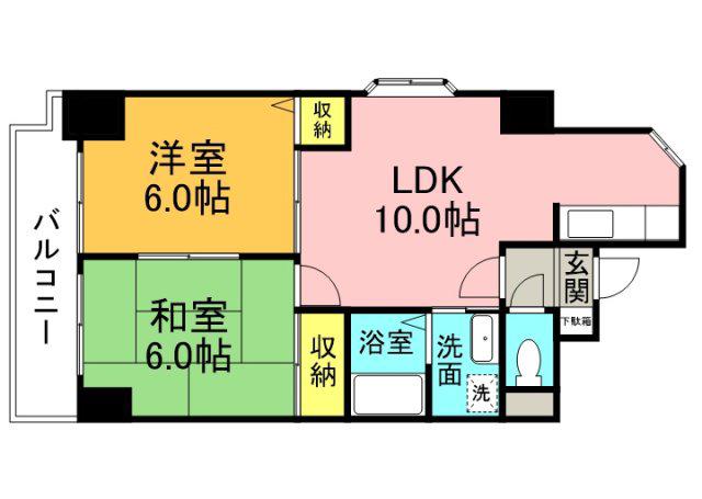 グランシャリオ横川(2LDK/2階)の間取り写真