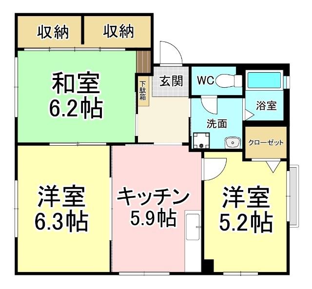 シャーメゾン丹田II(2LDK/1階)の間取り写真