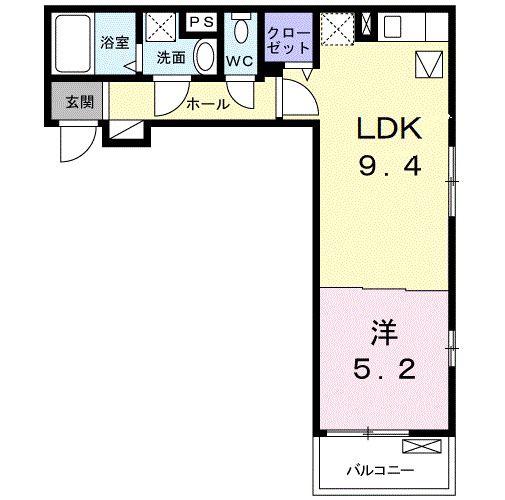 サブマリンSKIII(1DK/1階)の間取り写真