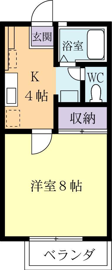 ポートタウン岡田C(1K/2階)の間取り写真