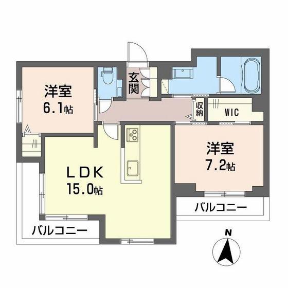 オブリージュ(2LDK/3階)の間取り写真