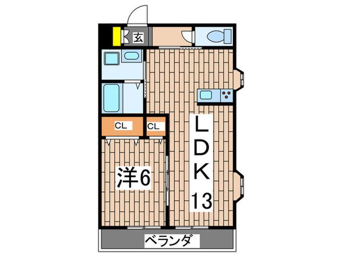 アルプ戸塚(1LDK/3階)の間取り写真