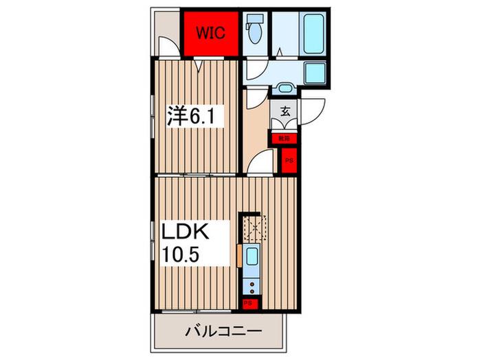 ヒカルサ大宮三橋(1LDK/2階)の間取り写真