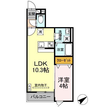 LA PECHE(1LDK/1階)の間取り写真