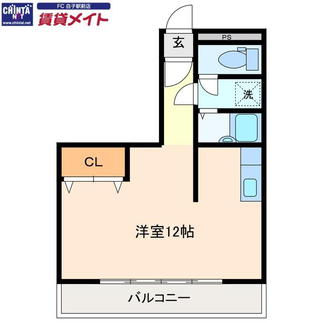 江島ランタンビル(ワンルーム/3階)の間取り写真