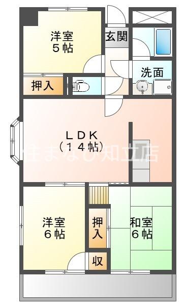 ソシア十三塚(3LDK/3階)の間取り写真