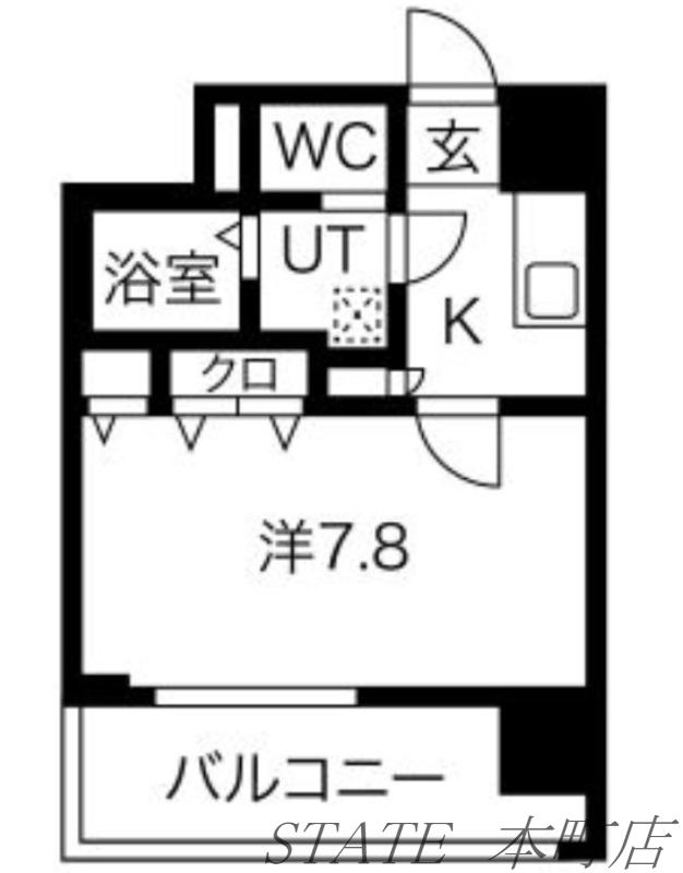 ミラージュパレス難波東レジデンス(1K/5階)の間取り写真