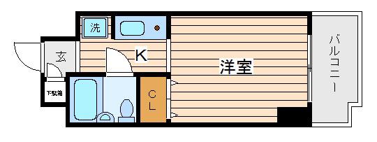 日興パレス横浜西(1K/9階)の間取り写真