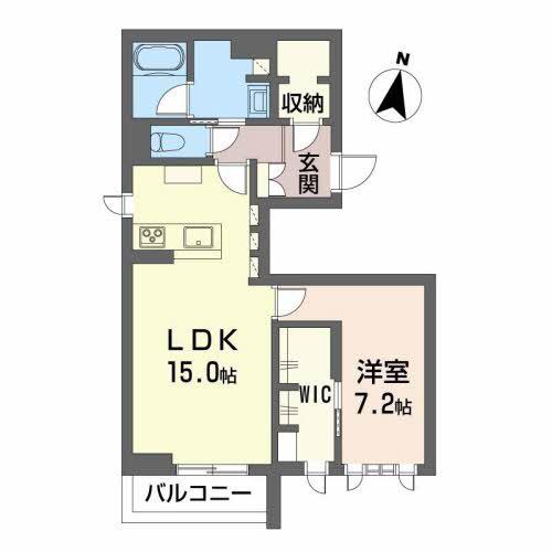 フロレスタ堤通雨宮(1LDK/3階)の間取り写真