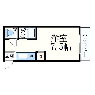 アーネスト坂田(ワンルーム/3階)の間取り写真