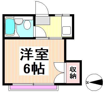 コーポ福田A棟(1K/2階)の間取り写真