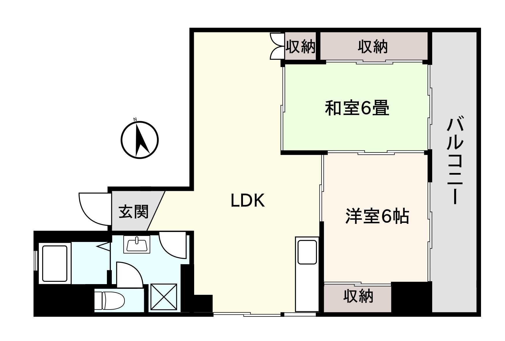 アシスト青森マンション(2LDK/4階)の間取り写真