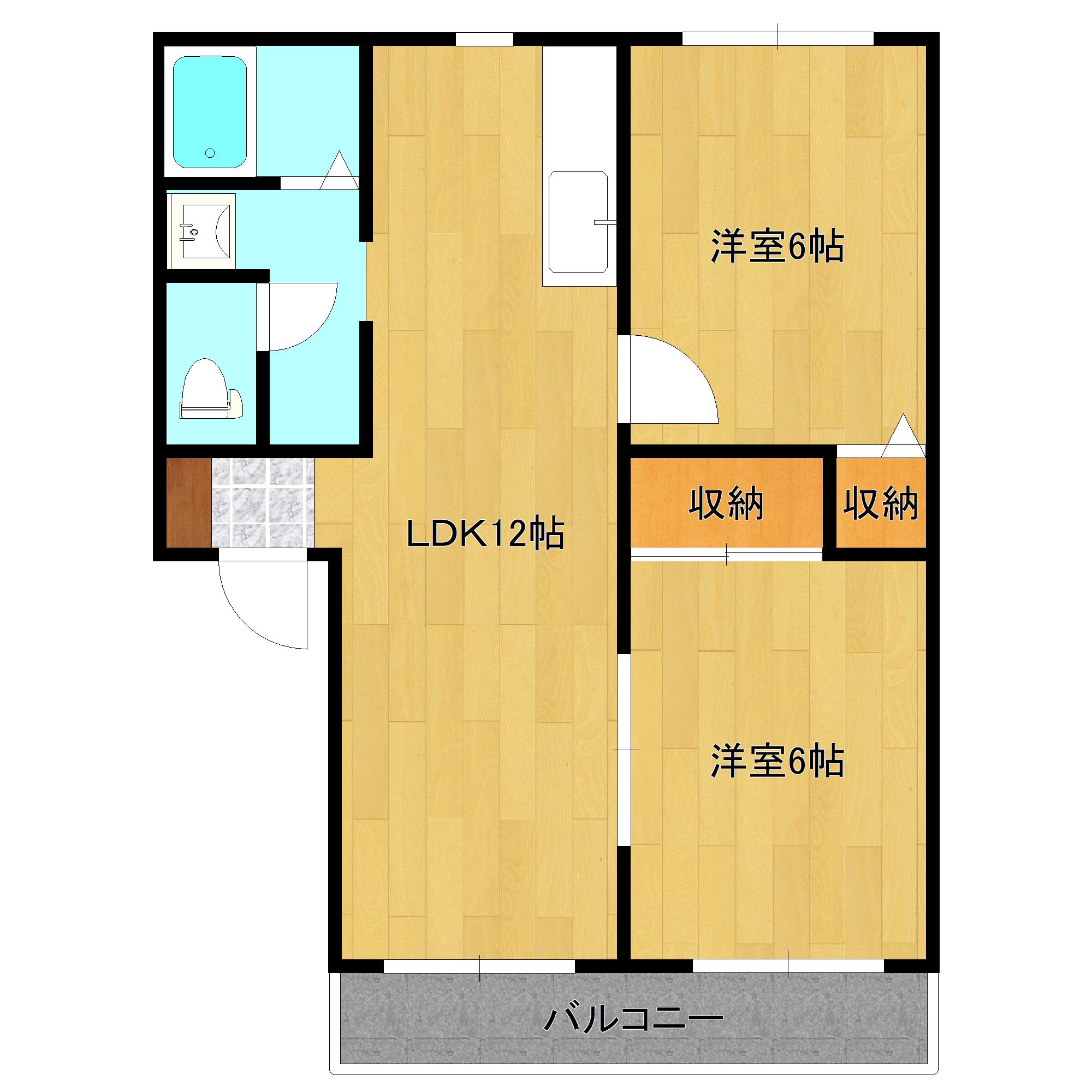 グランフィールド(2LDK/2階)の間取り写真
