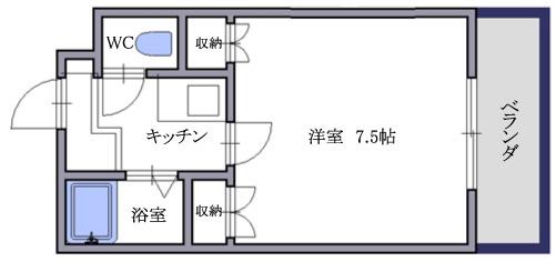 WH西念(1K/1階)の間取り写真