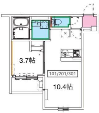 CRASTINE今福南2丁目(1LDK/3階)の間取り写真