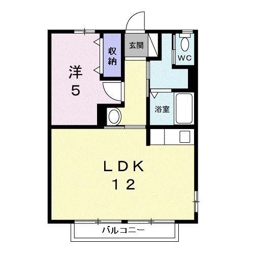 ロイアサー(1LDK/2階)の間取り写真