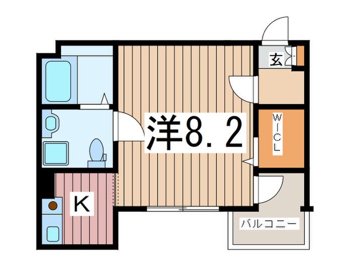 リリー大袋(1K/3階)の間取り写真