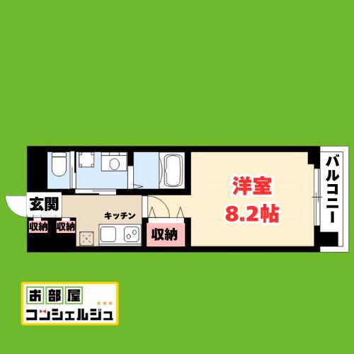 COZY川名本町(1K/1階)の間取り写真