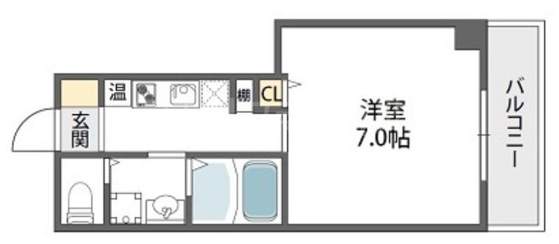 クィーンライフ勝山北(1K/5階)の間取り写真