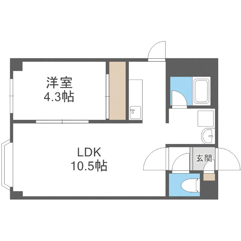 プレイズ菊水(1LDK/2階)の間取り写真