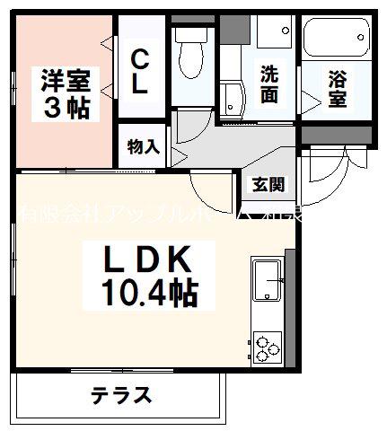 ラメゾンピック和泉中央(1LDK/2階)の間取り写真