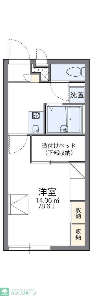 レオパレスセントラル弐番館(1K/1階)の間取り写真