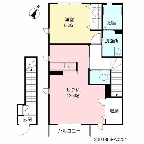 シャーメゾン久原の丘(1LDK/2階)の間取り写真