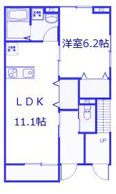 キラメックヒルズ西大宮(1LDK/1階)の間取り写真
