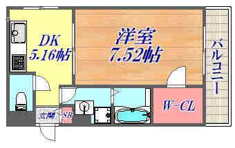 AILE南塚口(1DK/3階)の間取り写真