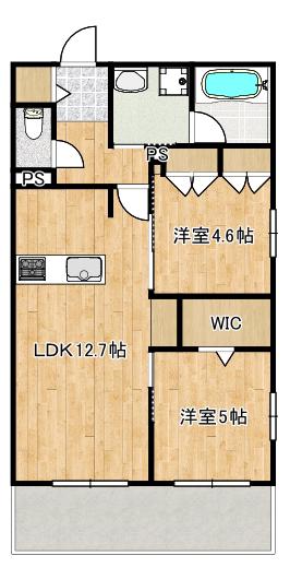 中野島ヘーベルメゾン(2LDK/1階)の間取り写真