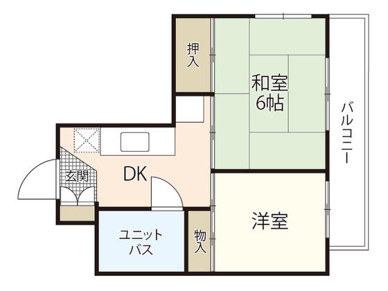 ハイネス江波(2K/7階)の間取り写真