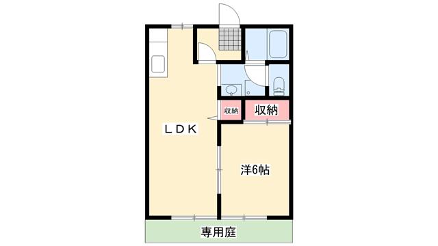 コンフォートシティ(1LDK/1階)の間取り写真