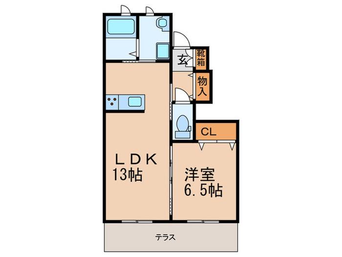 CENT-LIVIE(1LDK/1階)の間取り写真