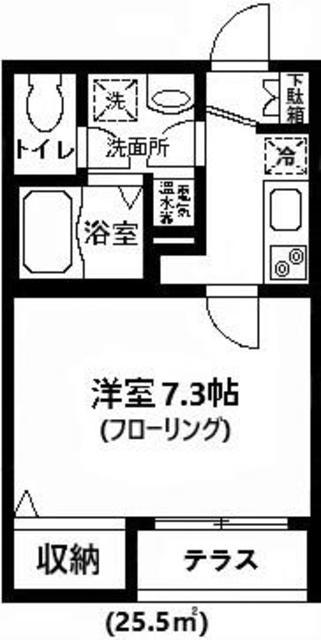 シャイニングハイロード(1K/1階)の間取り写真