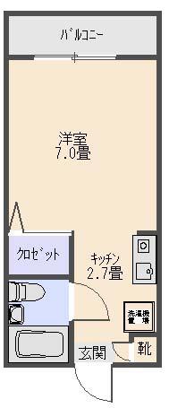松が丘2丁目マンション(1K/3階)の間取り写真