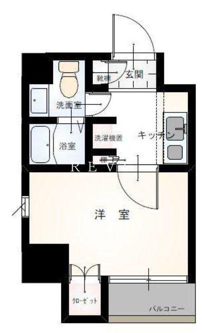 ビラビスタ猿楽町(1K/2階)の間取り写真