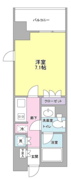 CERESIA COURT ASUKAYAMA(1K/1階)の間取り写真