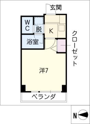 ヴェルドミール覚王山(1K/2階)の間取り写真