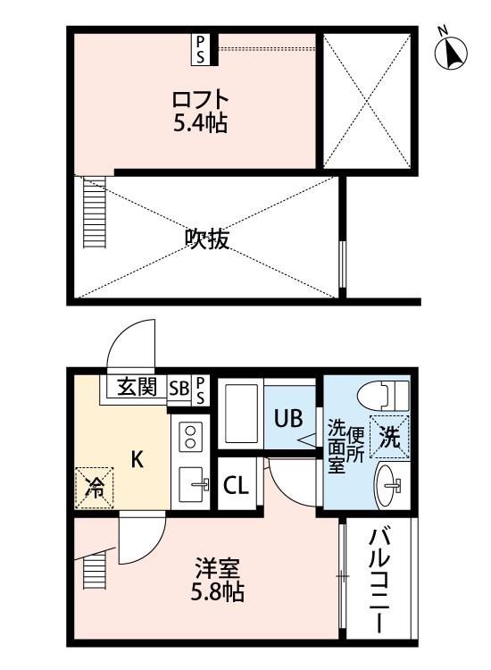 VENUSTA (1K/2階)の間取り写真