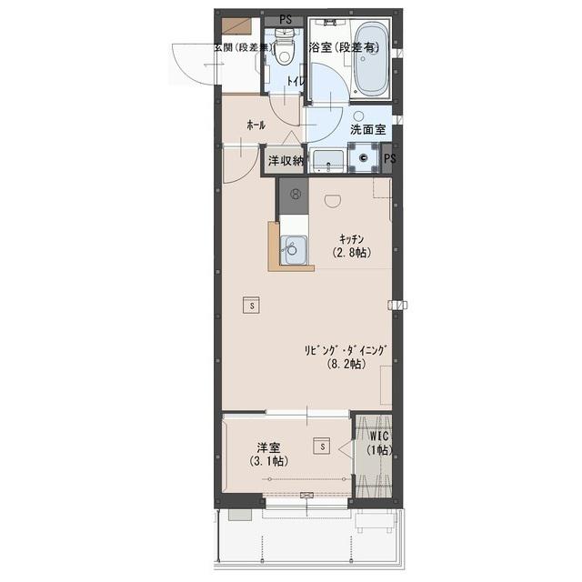 グランディールヒルズ(1SK/2階)の間取り写真