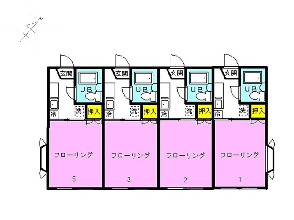 グランデュール吉野I(1K/1階)の間取り写真