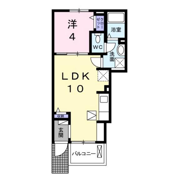 ポルト リアン(1LDK/1階)の間取り写真