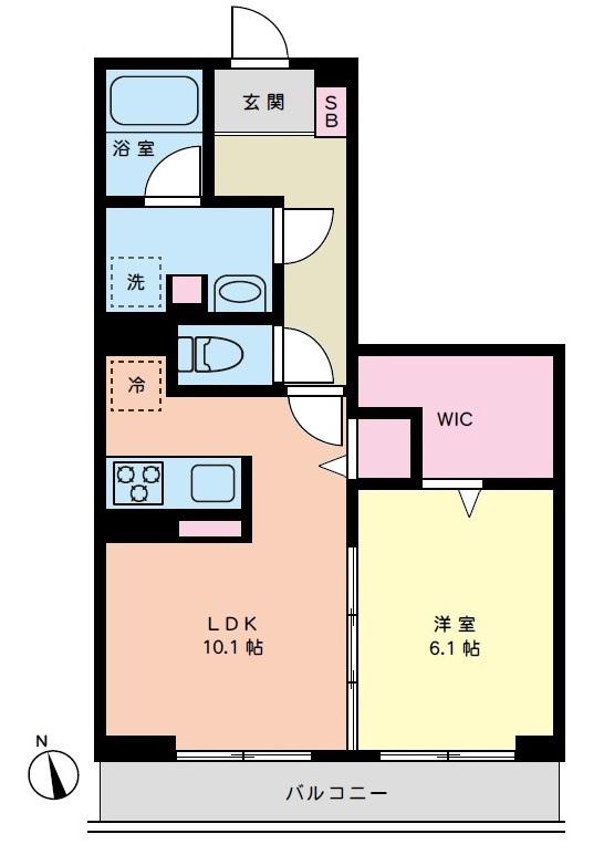 マイメゾン八千代中央(1LDK/2階)の間取り写真