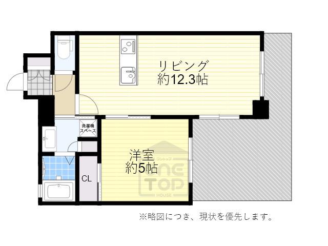 ファーストフィオーレ蛍池グランレジデンス(1LDK/6階)の間取り写真