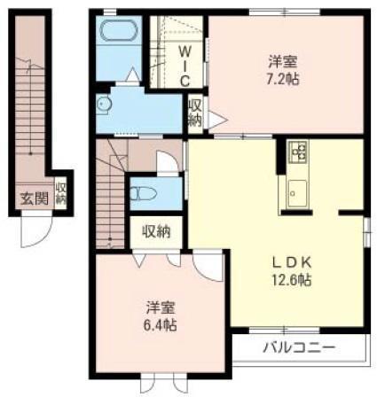 ヴァンコート(2LDK/2階)の間取り写真