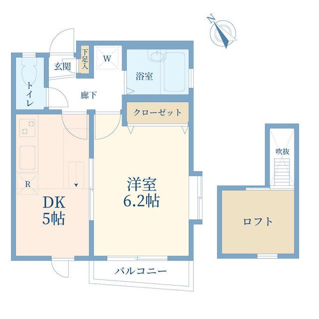 ヒルトップ浜田山(1DK/2階)の間取り写真