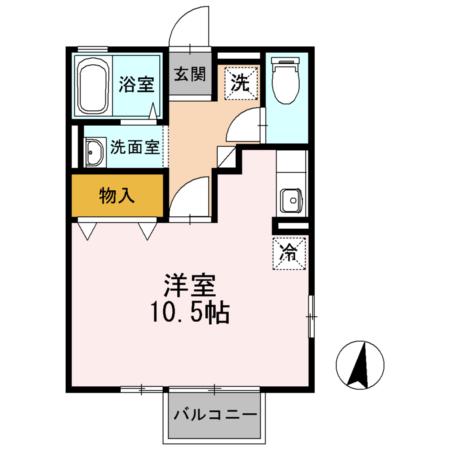 シティパル(1K/2階)の間取り写真