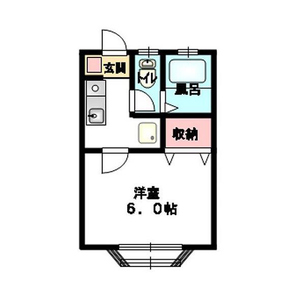 ソルレヴァンテB(1K/1階)の間取り写真