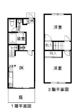 近鉄大阪線 恩智駅 徒歩7分 2階建 築23年(2DK/1階)の間取り写真