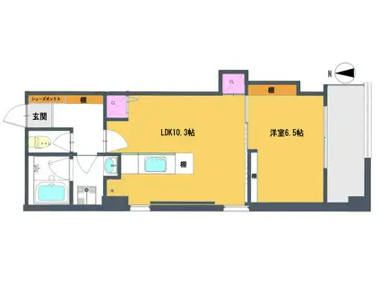 マリオビル(1LDK/3階)の間取り写真